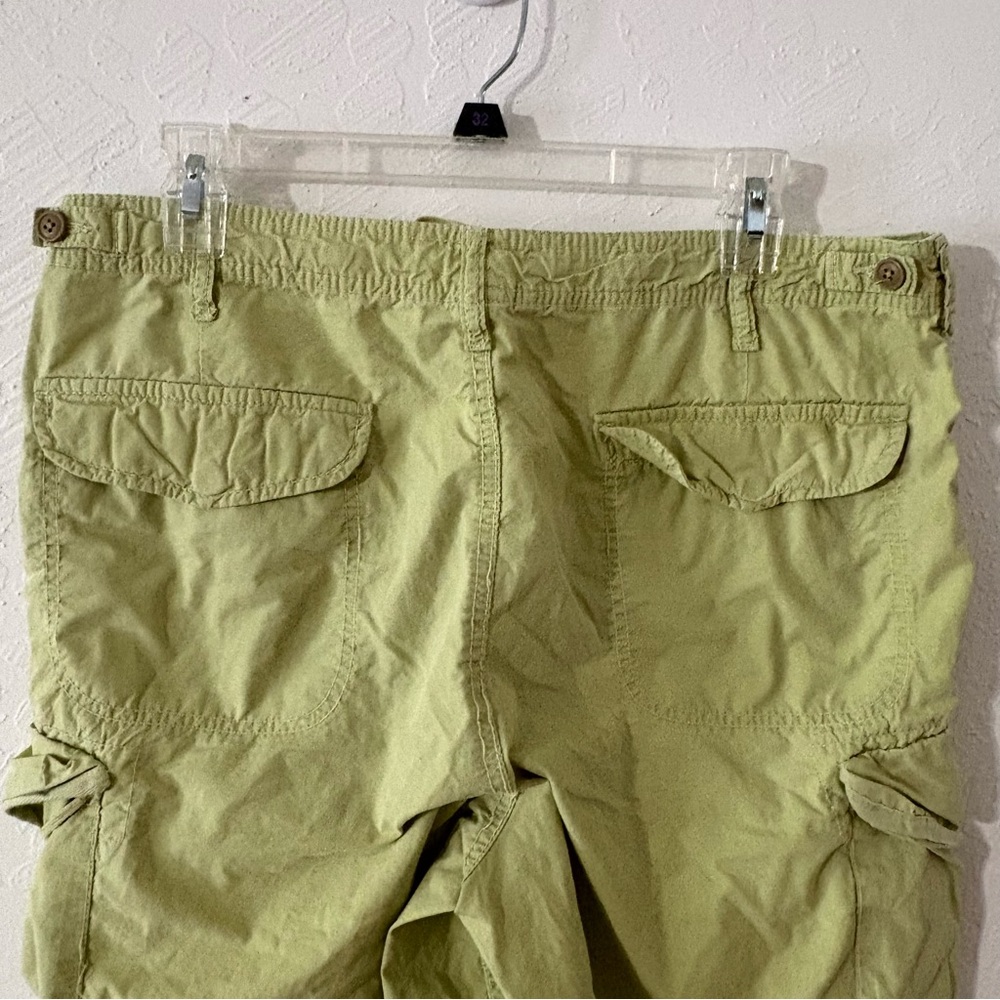 Vtg American Eagle Shorts Mens 32 Yellow Green Cargo Pockets Beach 90s Y2K - Picture 8 of 11